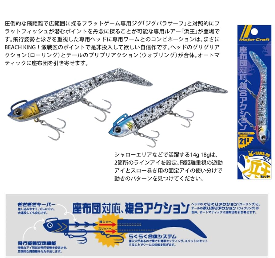 Amazon.co.jp: メジャークラフト フラットフィッシュ ルアー 浜
